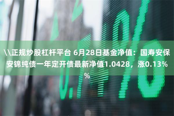 \正规炒股杠杆平台 6月28日基金净值：国寿安保安锦纯债一年定开债最新净值1.0428，涨0.13%